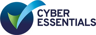 Cyber Essentials certification logo with a blue and green shield-style tick symbol.