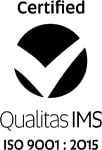 Qualitas IMS ISO 9001:2015 certified quality management system logo.